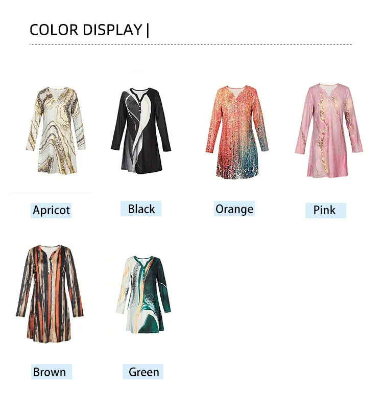 Women's Striped V-Neck Dress With Button Irregular Detail