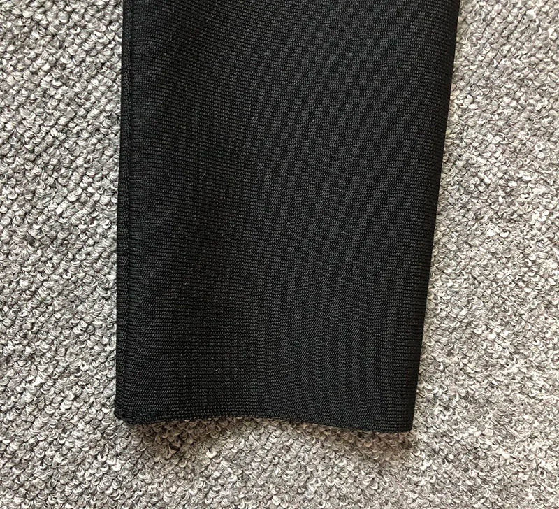 Colorful Deep V Bandage Dress Long Sleeve Bodycon Dress