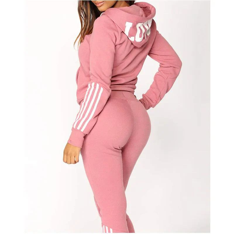 Comfortable Women's Zipper Hoodie and Jogging Suit Set Casual Sportswear for Gym Outdoor Daily Wear High Quality Fashion Matching Tracksuit