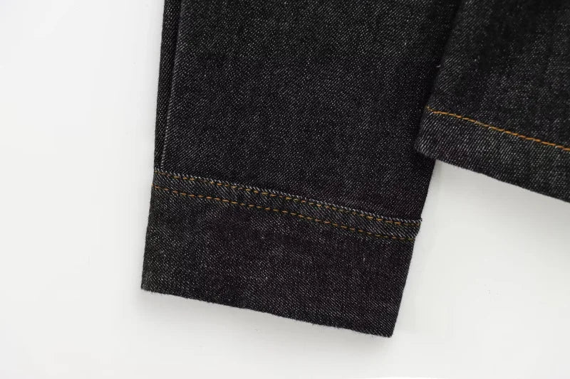 Women's Slim-Fit Denim Shirt with Stretch Waist and Flare Trousers for Comfortable Spring Style