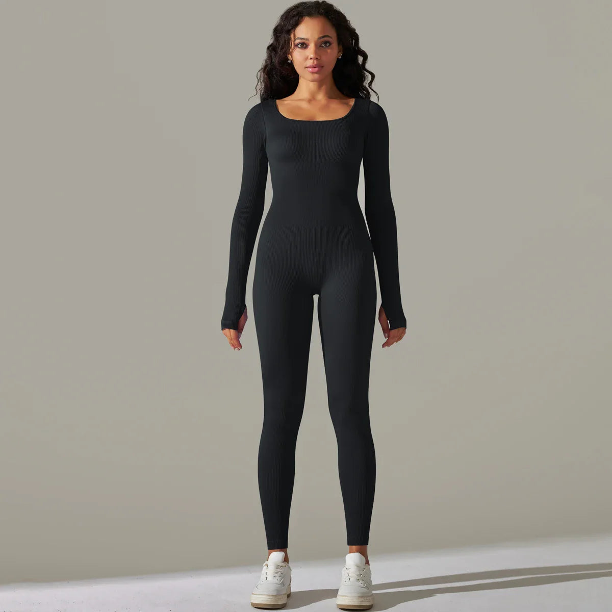 Women's Yoga Tracksuit Set One Piece Long Sleeve Jumpsuit for Workout and Gym Activities