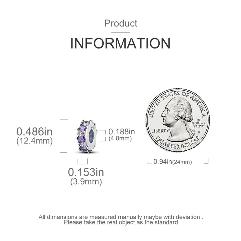 925 Sterling Silver Spacer Stopper Beads Charms for DIY Jewelry and Bracelets