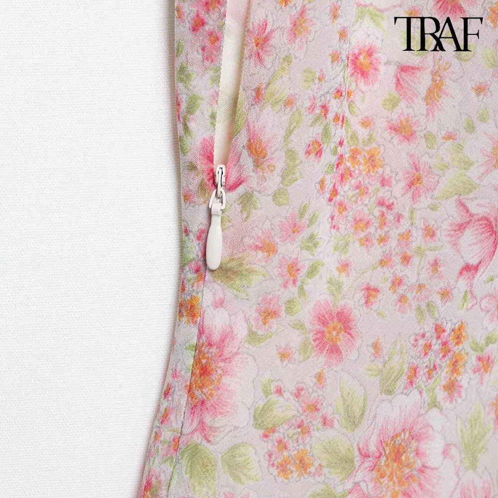 Floral Sweetheart Neck Mini Dress For Beach Party Wear