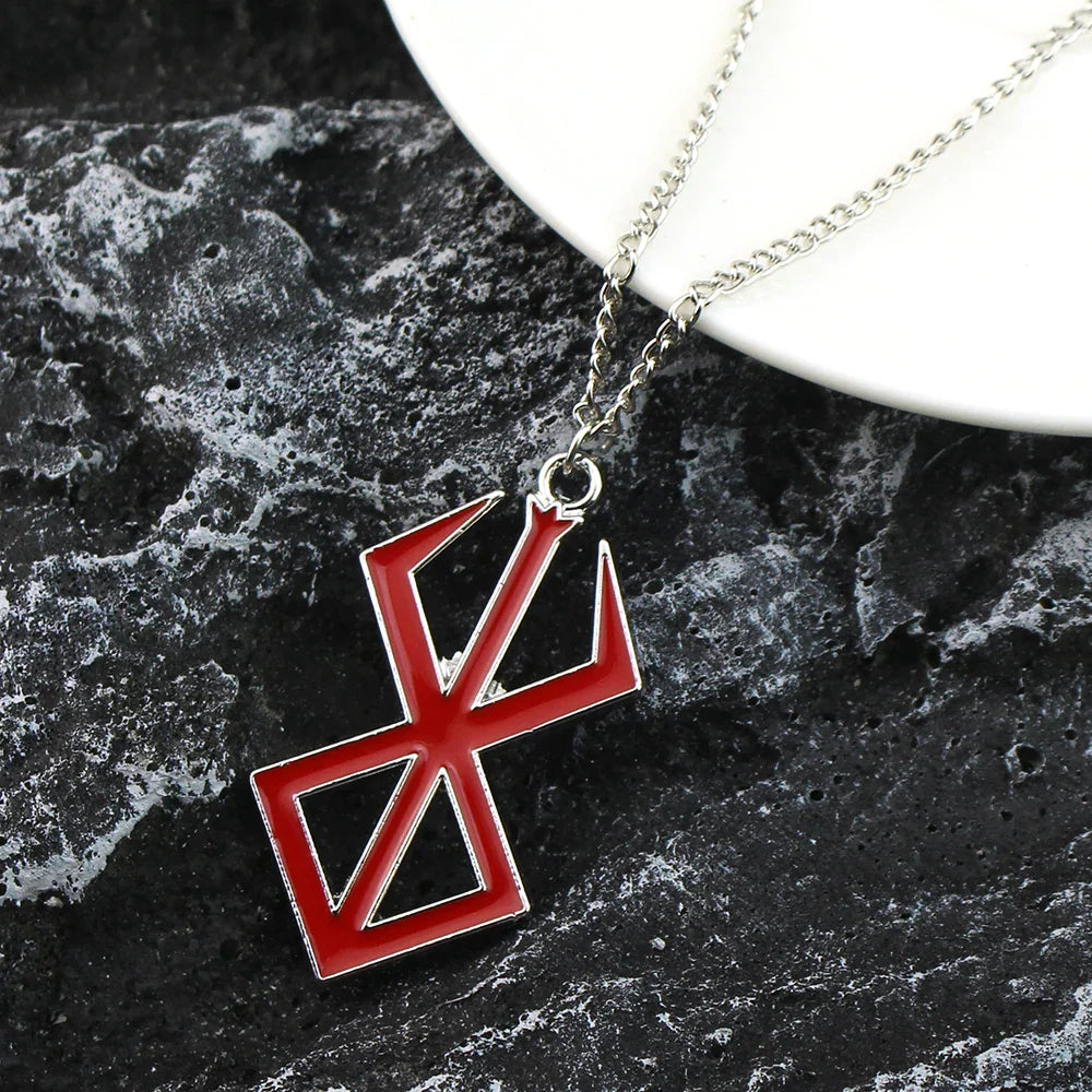 Norse Viking Symbol Pendant Necklace for Men, Hip Hop Jewelry Inspired by Berserk Mythology