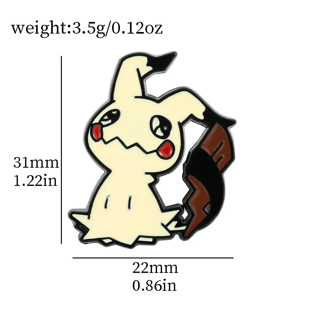Cartoon Animal Enamel Pin Brooch Set 4 Pcs Fun Mimikyu Jewelry for Backpack Wallet and Clothes Accessories