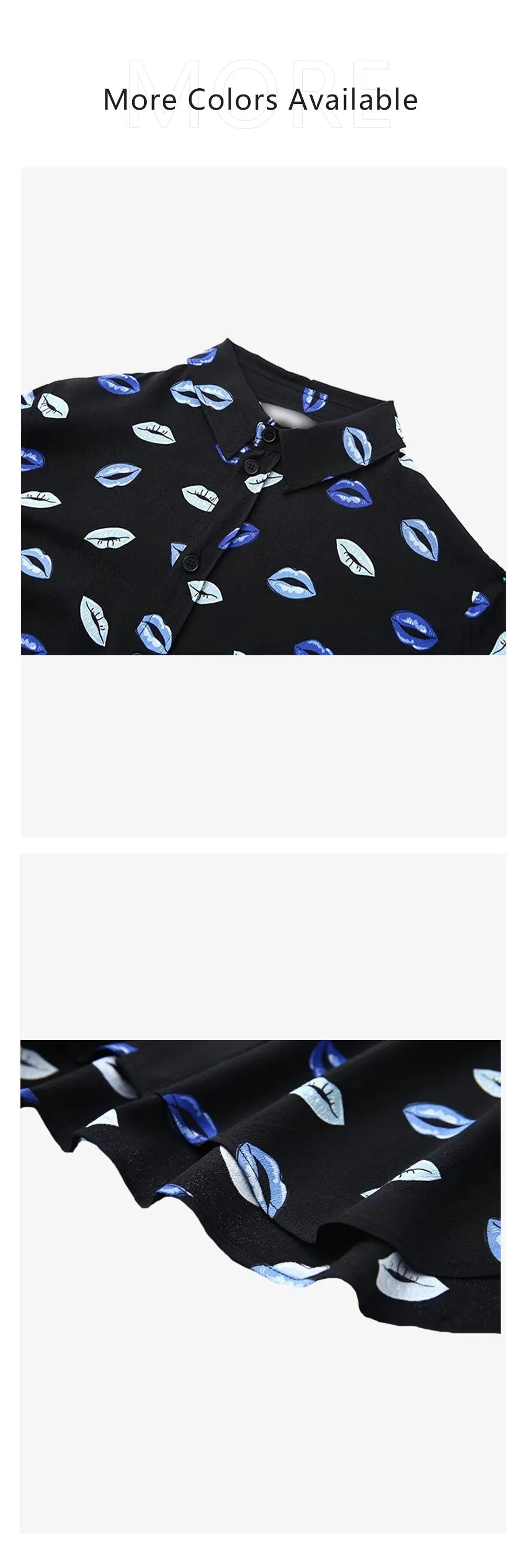 Women's Flip Collar Printed Slim Fit Shirt and High Waist Mini Skirt Set Stylish Versatile Outfit for Spring and Summer