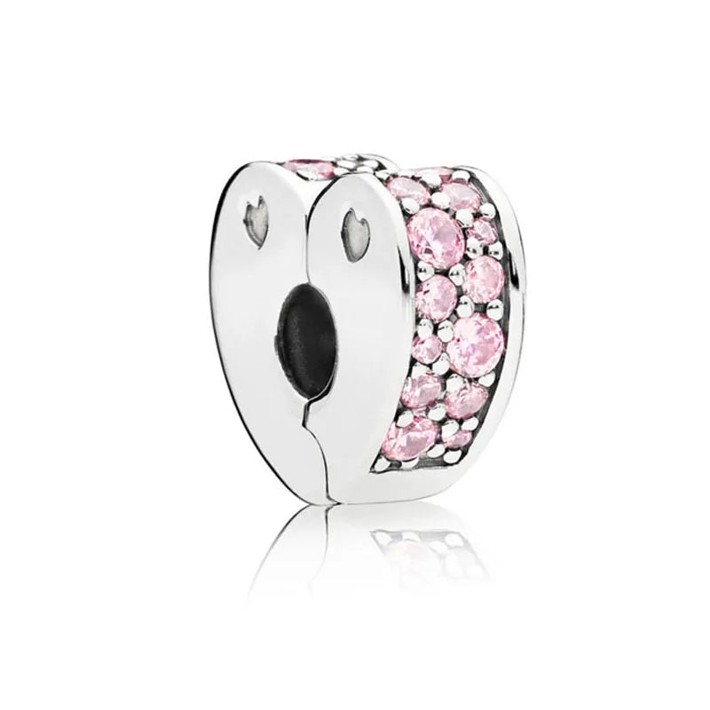 Pink Flower Caterpillar DIY 925 Sterling Silver Bead for Bracelet Bangle Jewelry Accessories