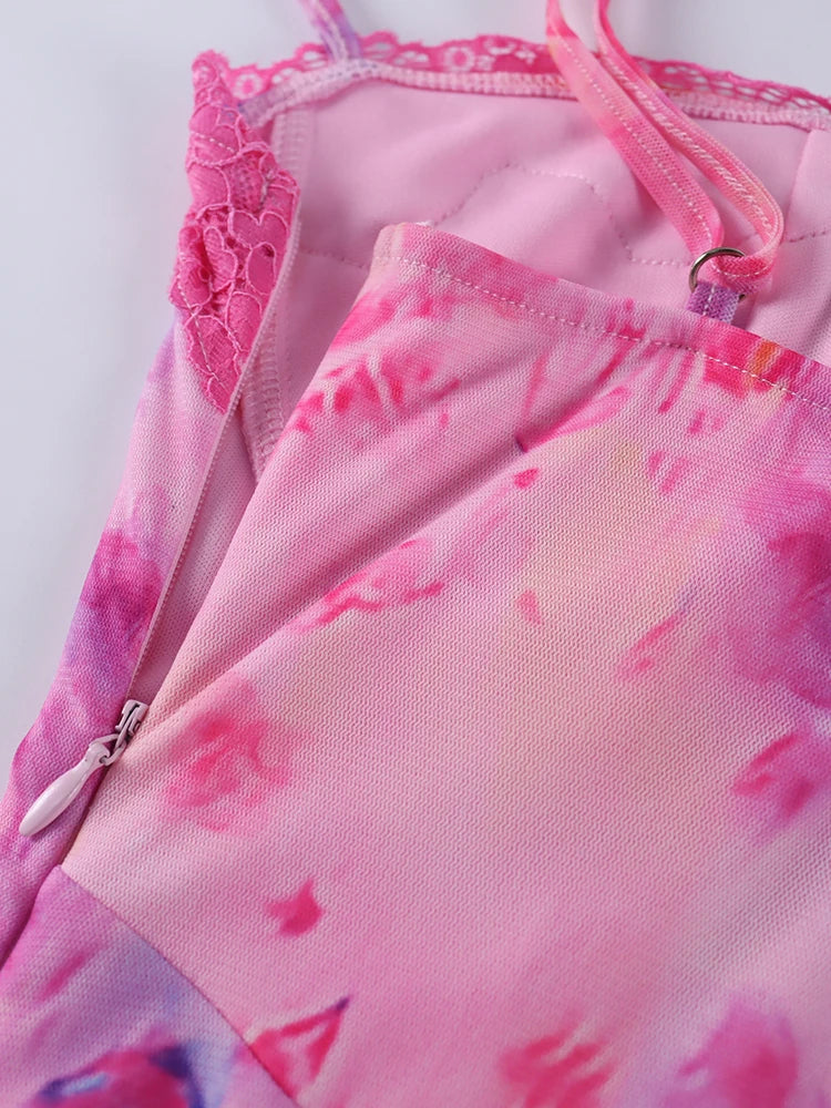 Floral Mesh Maxi Dress For Women Summer Beach Sundress