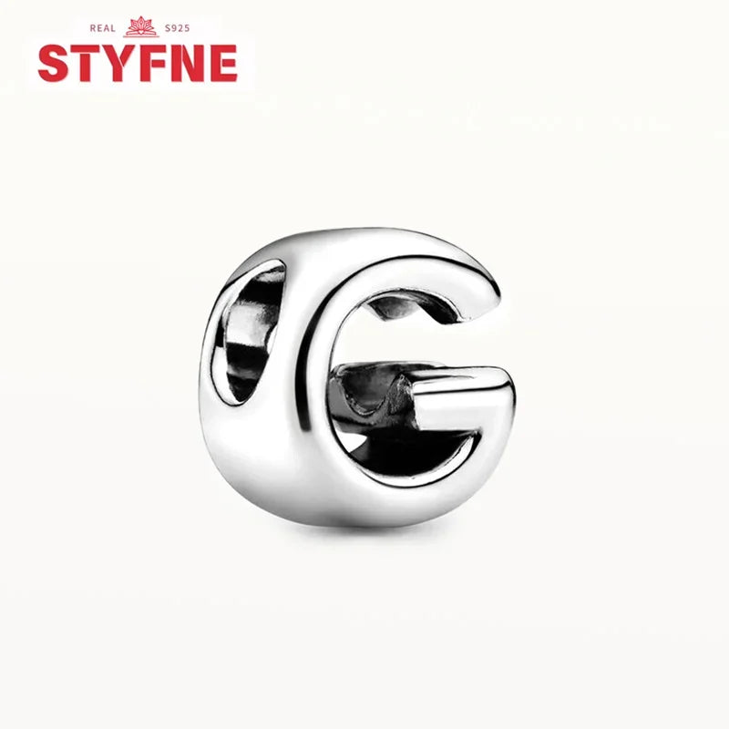 Silver 925 Alphabet Charm Beads A-Z for DIY Jewelry and Bracelet Making Gifts for Women