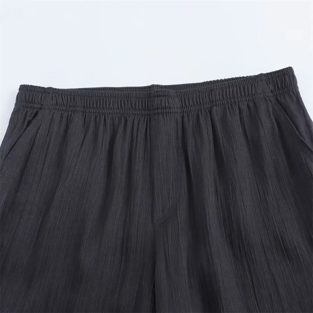 Women's Fashion Casual V-neck Long Sleeve Lace Coat and Wide Leg Pants Set