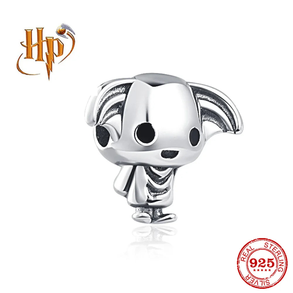 925 Sterling Silver Hat Flower Fairy Charm Bead for DIY Jewelry Bracelets and Pendants