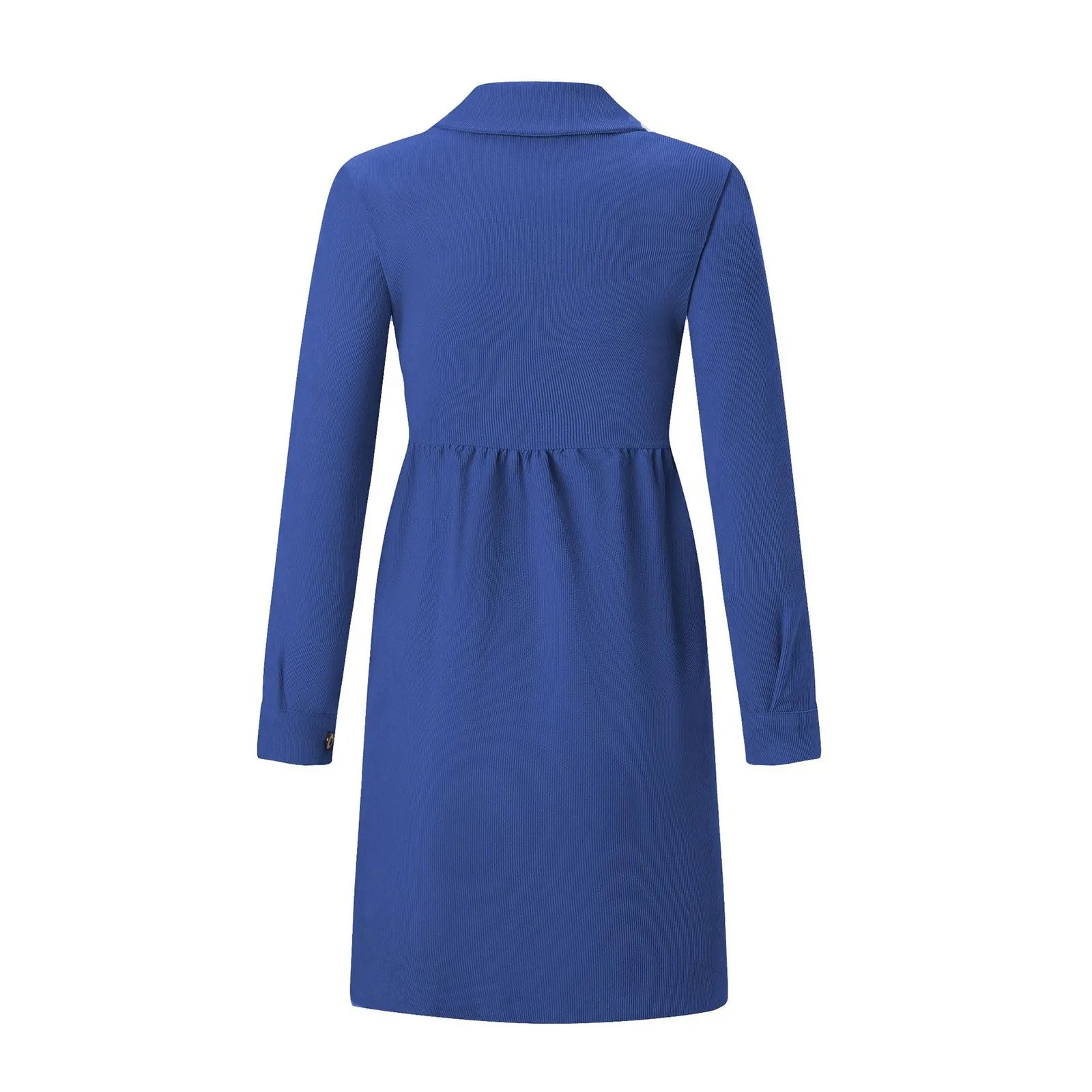 Corduroy Button Down Shirt Dress For Women Long Sleeves