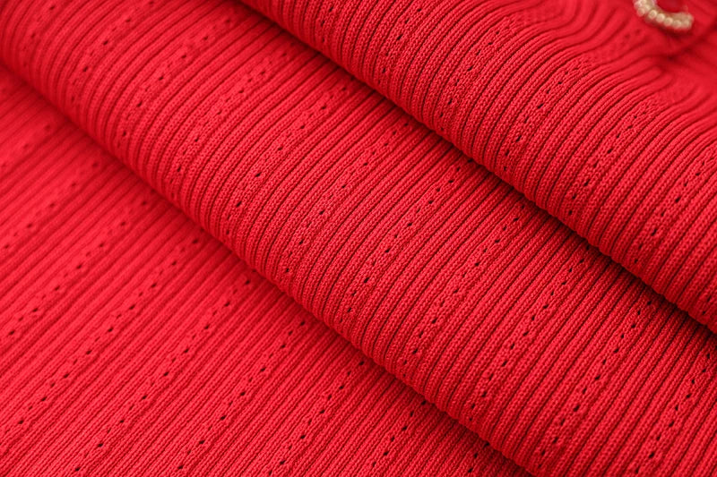 Knitted Long Sleeve V Neck Button Party Dress for Autumn