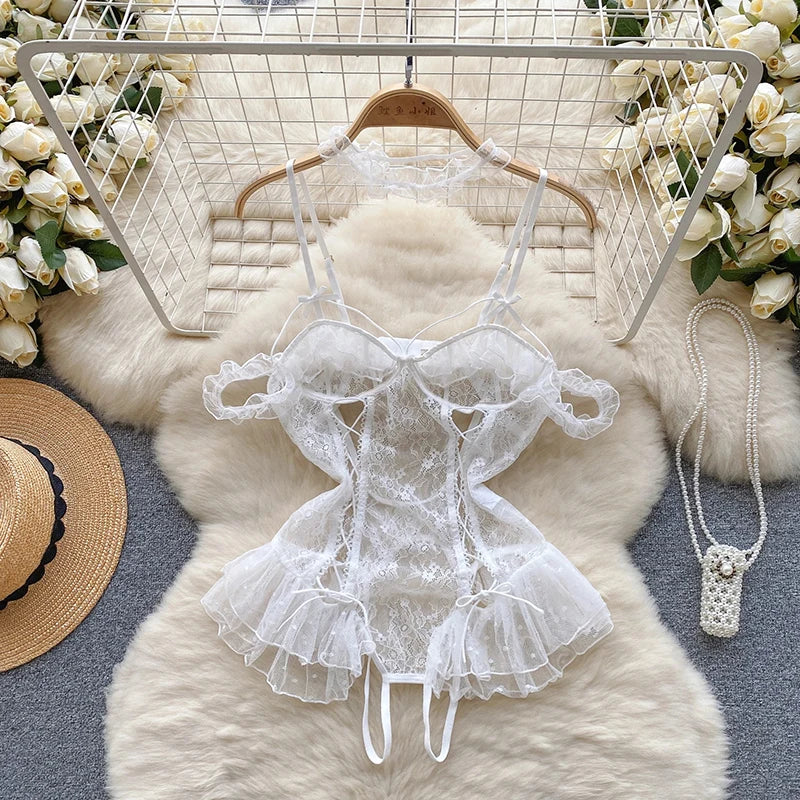 Sexy Lace Cami Bodysuit See Through Playsuit For Women