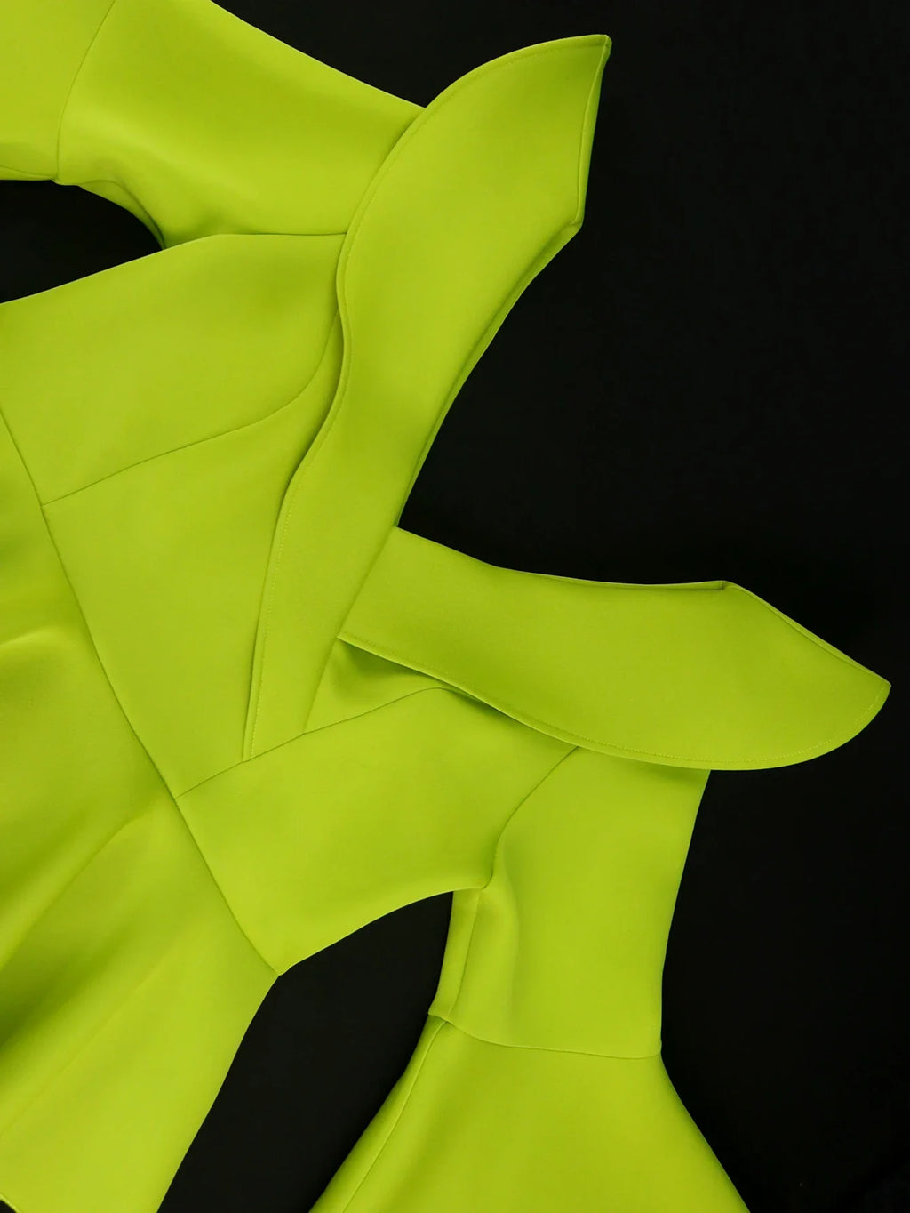 Green V Neck Birthday Party Dress With Ruffles And Slit Long