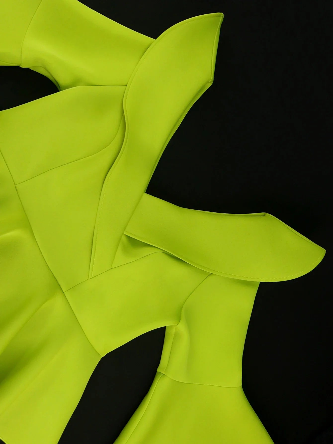 Green V Neck Birthday Party Dress With Ruffles And Slit Long