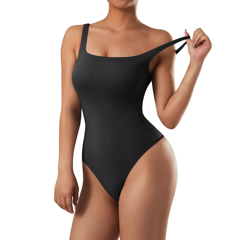 Slim Fit Casual Bodysuit for Women Sleeveless Cotton Sportswear Bodycon Jumpsuit Romper Shapewear Playsuit