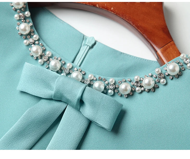 Embroidered Flare Dress For Women Office A Line Style