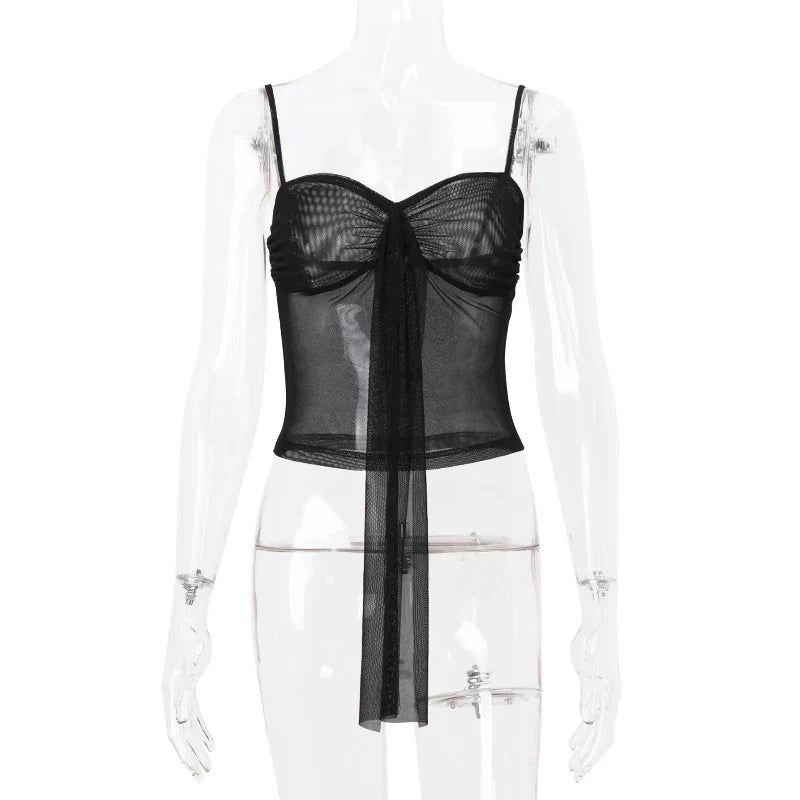 Sexy Lace Summer Tank Top Casual Aesthetic Strap Top Versatile Fashion Sweet High Street Party Wear