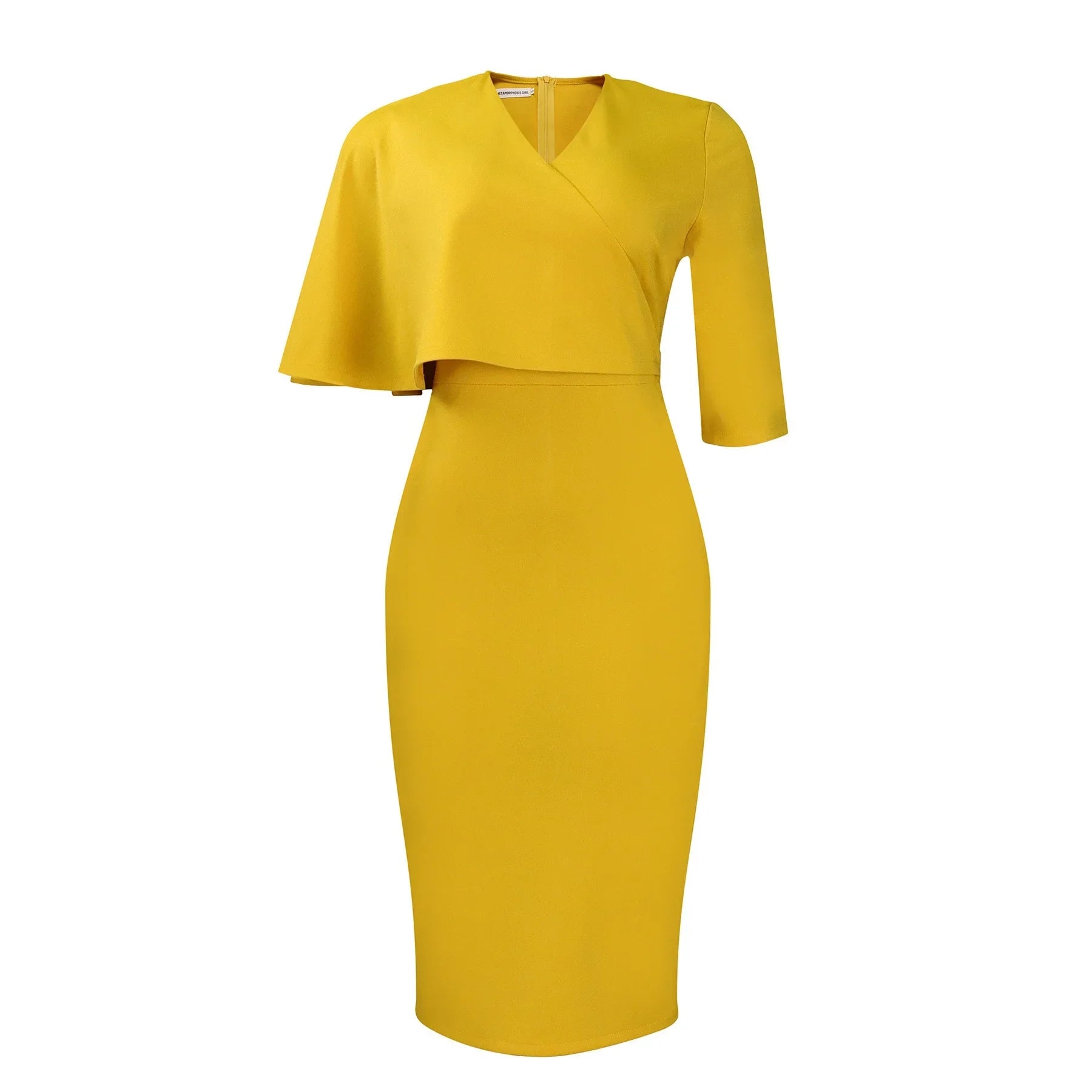 Women's Office Dress V Neck Solid Midi Formal Workwear