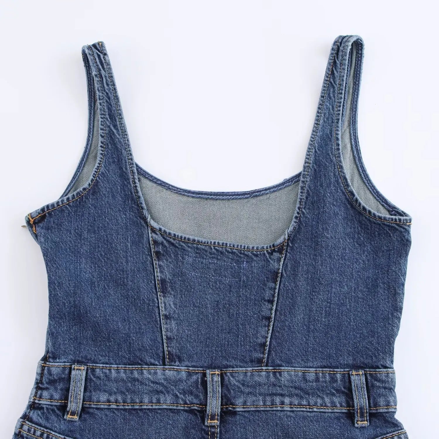 Womens Suspender Dress Round Neck Sleeveless Casual Slim Fit