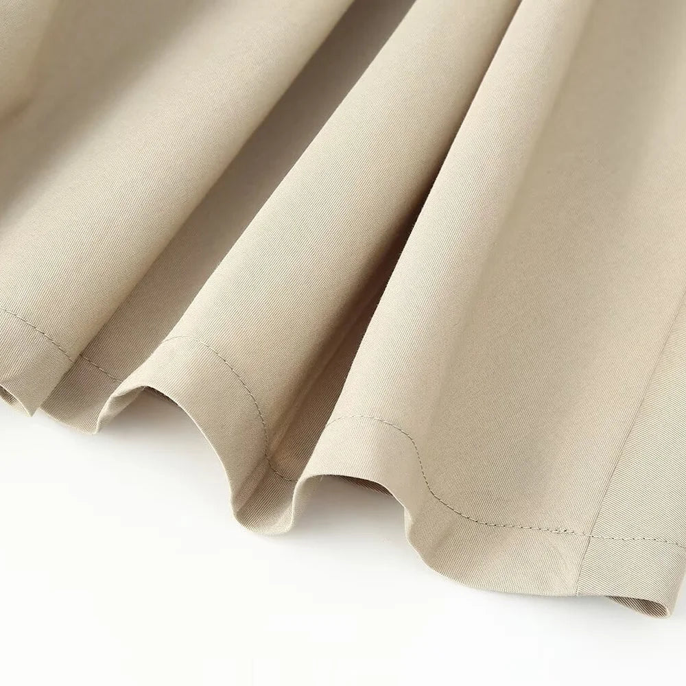 Women's Casual Dress With Belt Splicing Design Lightweight