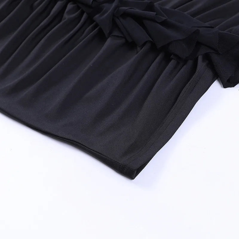 Backless Bodycon Dress Mini Sleeveless Black Hollow Out