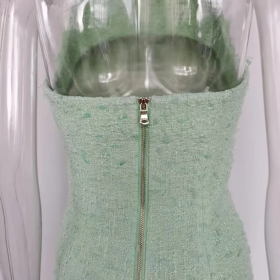 Rhinestone Sequin Halter Backless Party Sexy Mini Dress