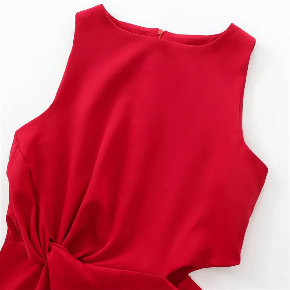 Slim Fit Midi Dress Open Design For Elegant Everyday Wear