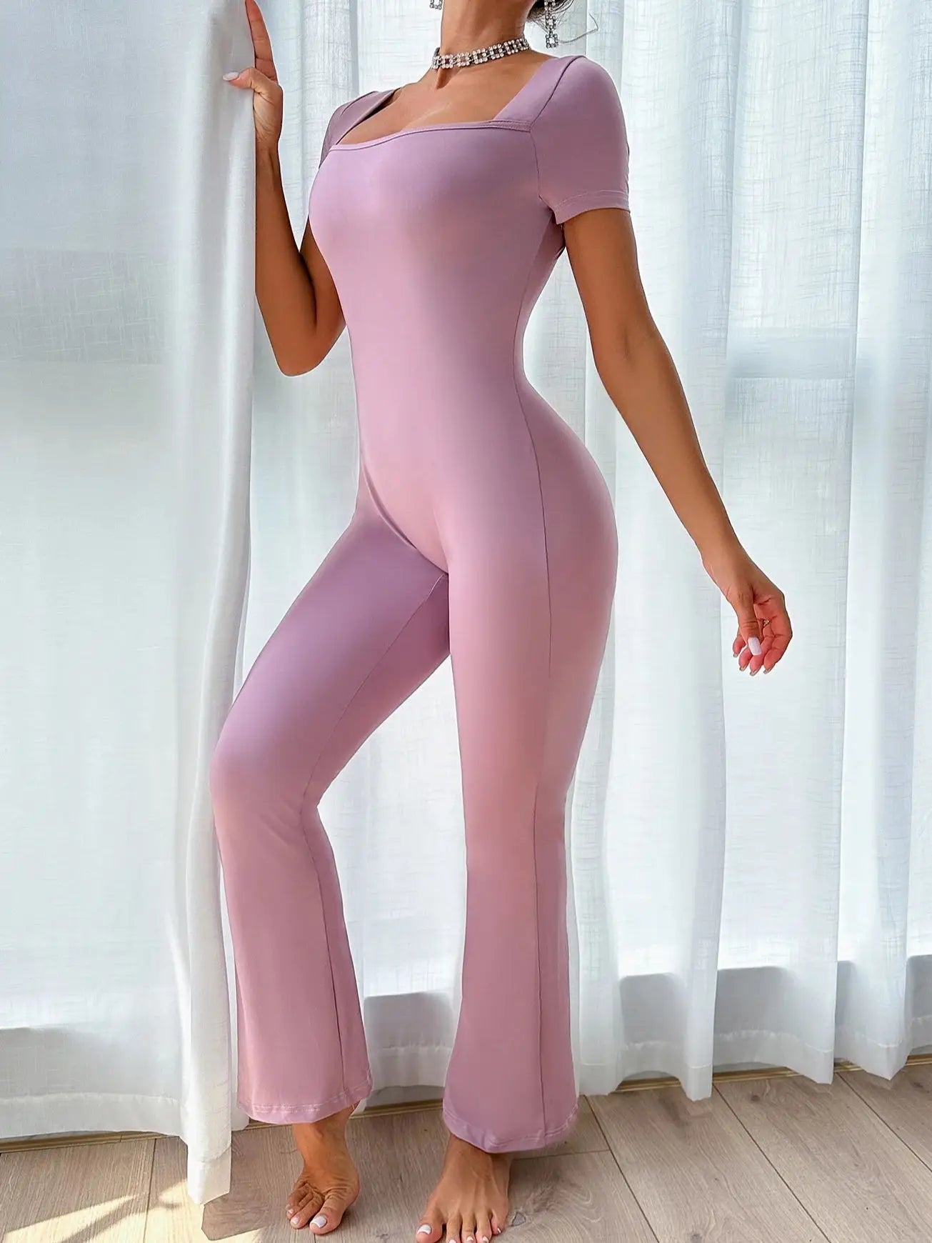 Women's Fashionable Slim Fit Yoga Jumpsuit Casual Tight Stretchy Slimming Activewear
