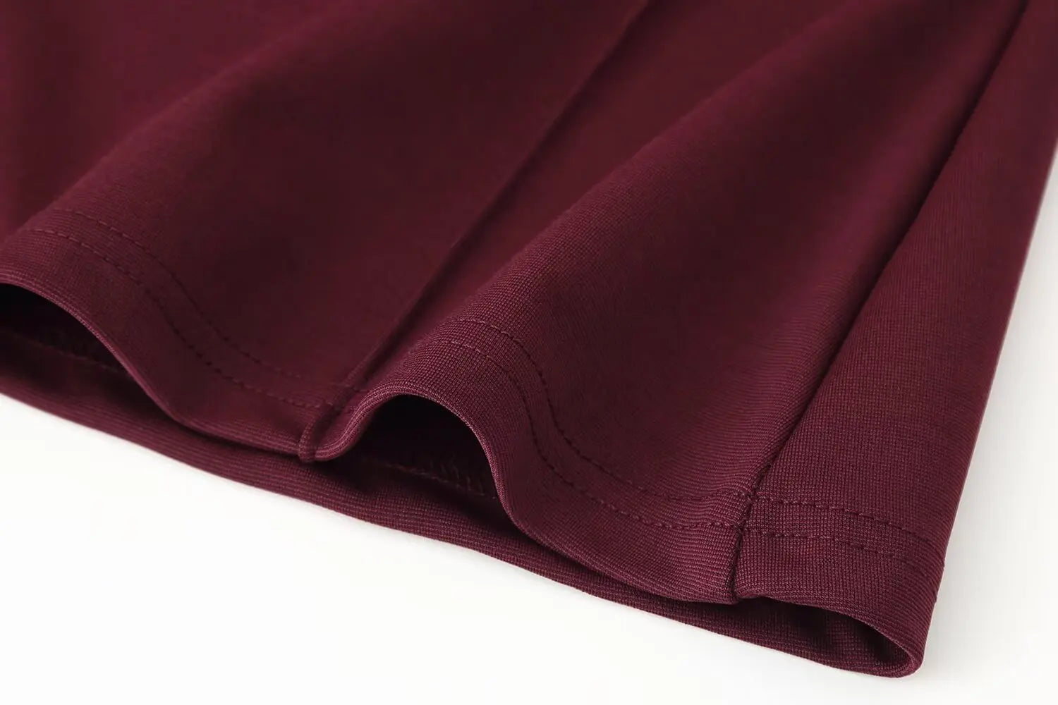 Casual Chic Red Women Elastic Suit with Long Sleeve O Neck Slim Top and High Waist Wide Leg Pants Fashion Set