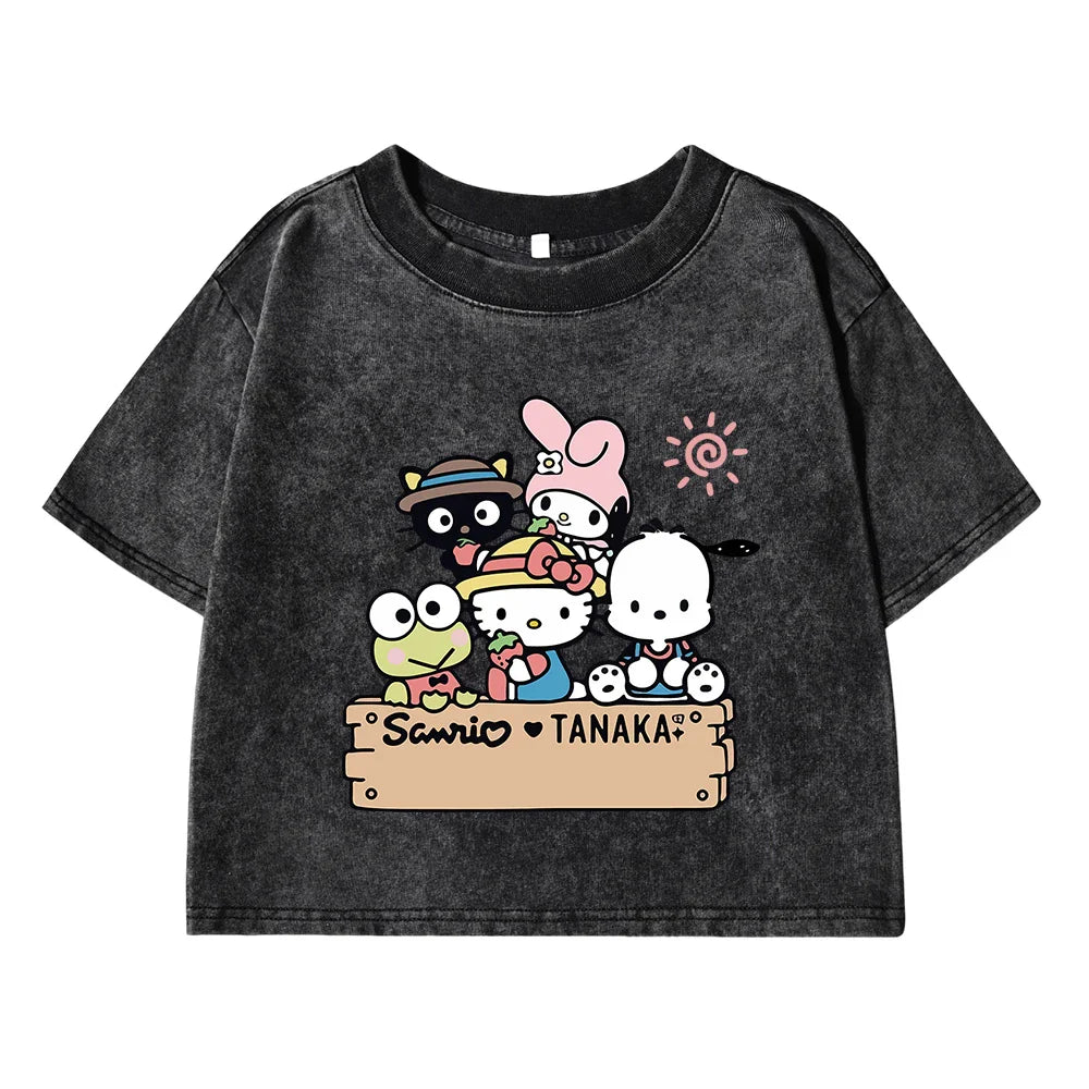 Vintage Cotton Fairycore Women's T-Shirt Loose Fit Summer O-Neck Tee