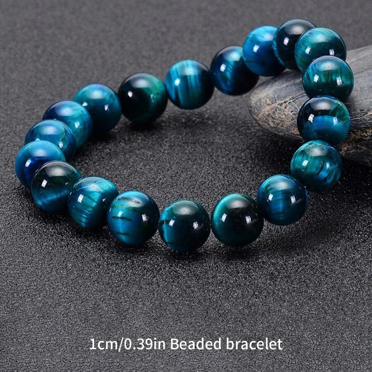 Minimalist Blue Tiger Eye Stone Beaded Bracelet for Daily Decoration - Natural Round Beads in 6mm, 8mm, and 10mm Sizes