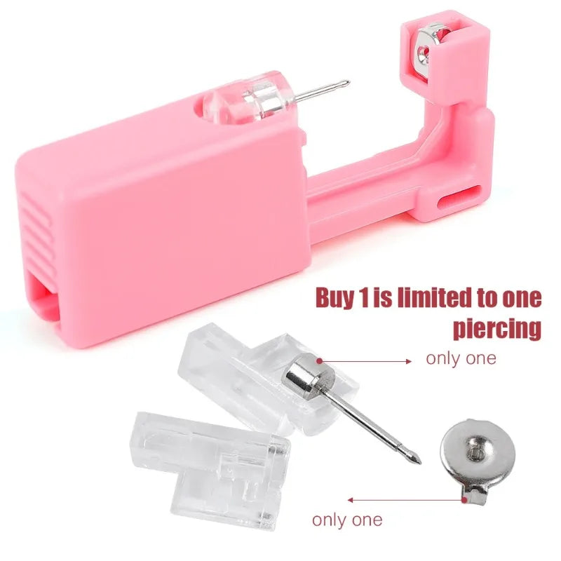 Disposable Ear Piercing Tool Kit with Safe Painless Sterile Puncture Gun for Earrings and Nose Rings