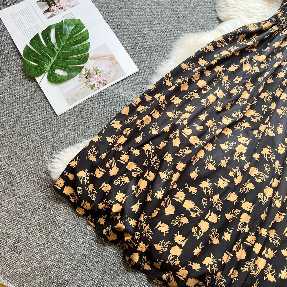 Floral Print Off Shoulder Summer Beach Dress For Women