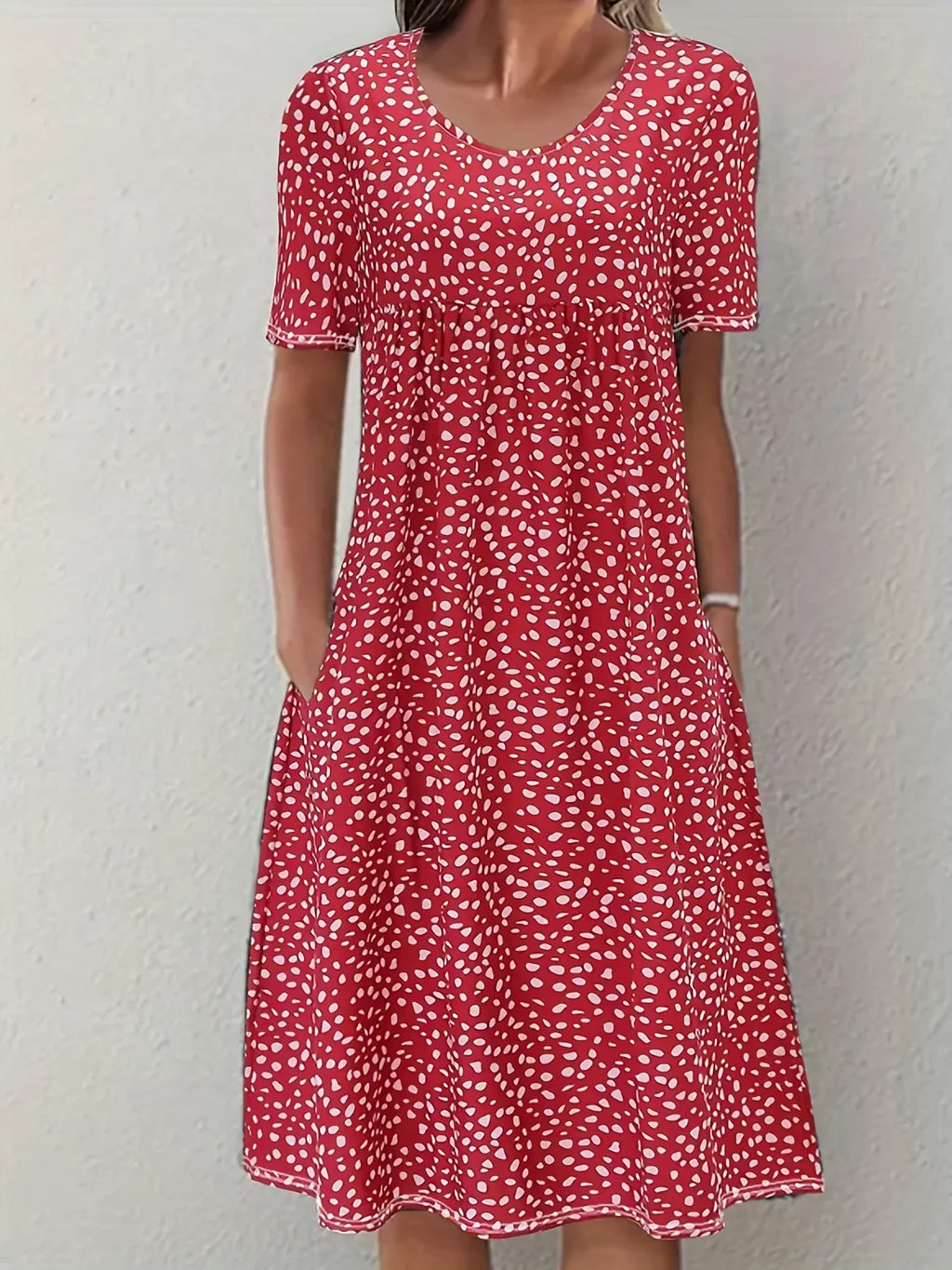 Bohemian Floral Dress for Women Casual Loose Short Sleeve