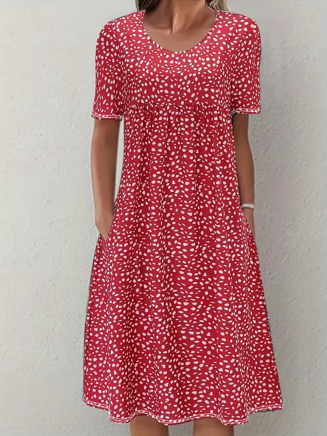 Bohemian Floral Dress for Women Casual Loose Short Sleeve