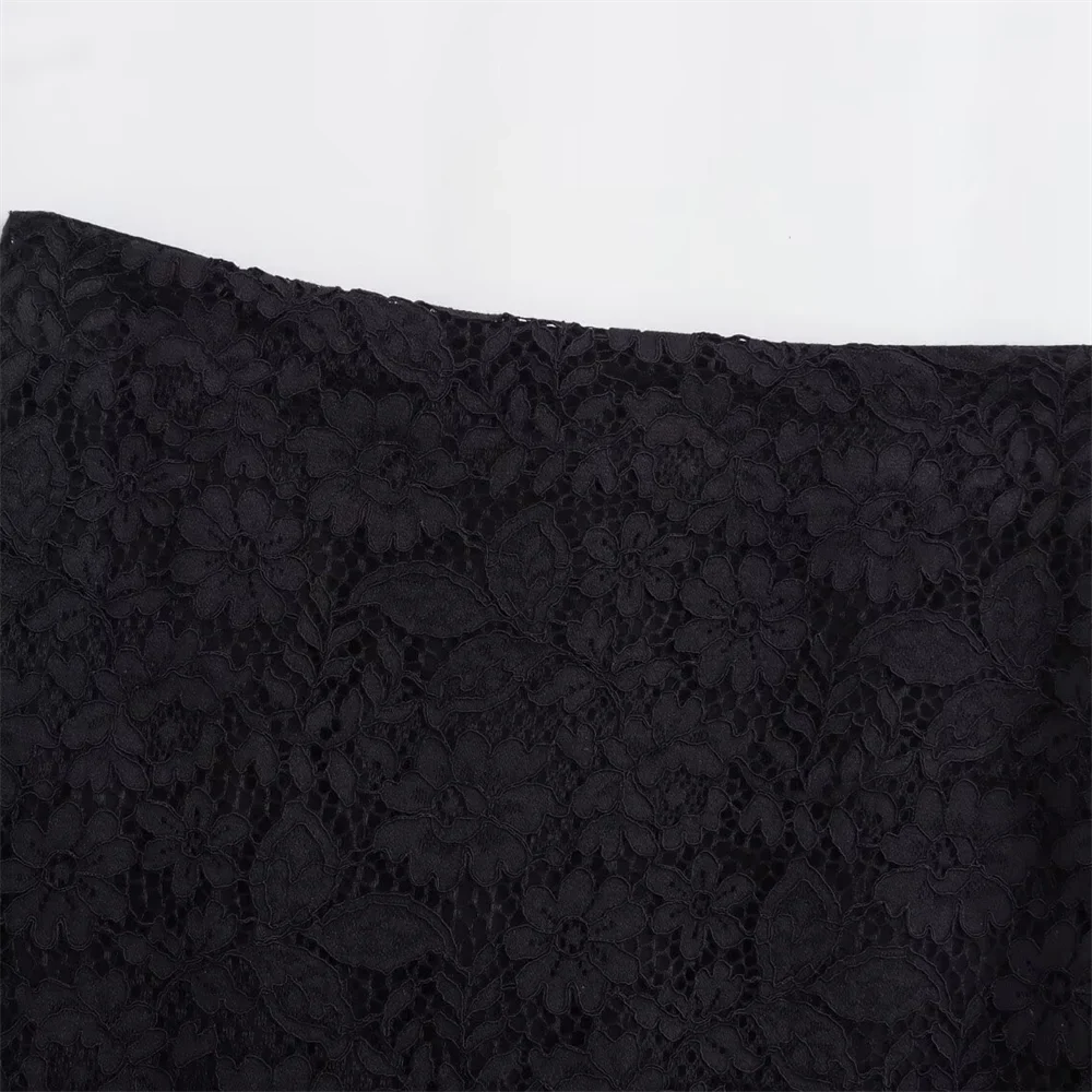 Women's Elegant Lace Suit Jacket and High Waisted Skirt Set Casual Versatile Temperament Fashion Ensemble