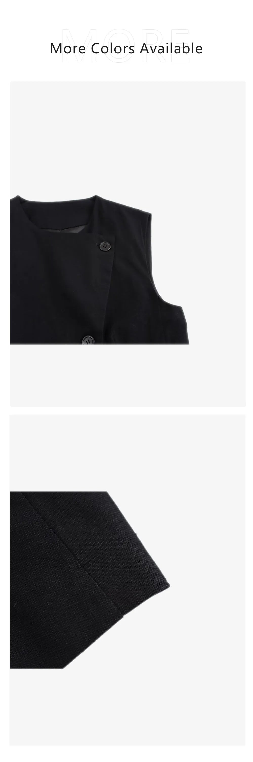 Chic Black Double Breasted Vest and Straight Leg Long Casual Shorts Set for Women Stylish Versatile Autumn Outfit