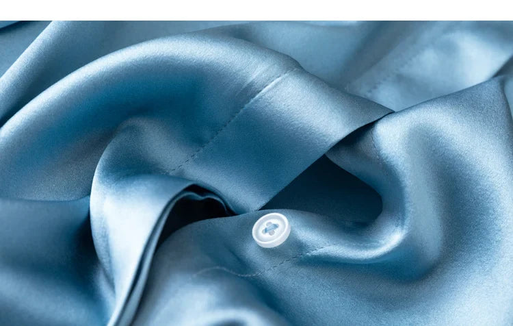 Women Satin Silk Shirt 93% Mulberry Silk 7% Spandex 19 Momme Classic Long Sleeve Blouse Solid Color Office Top for Women M L XL XXL