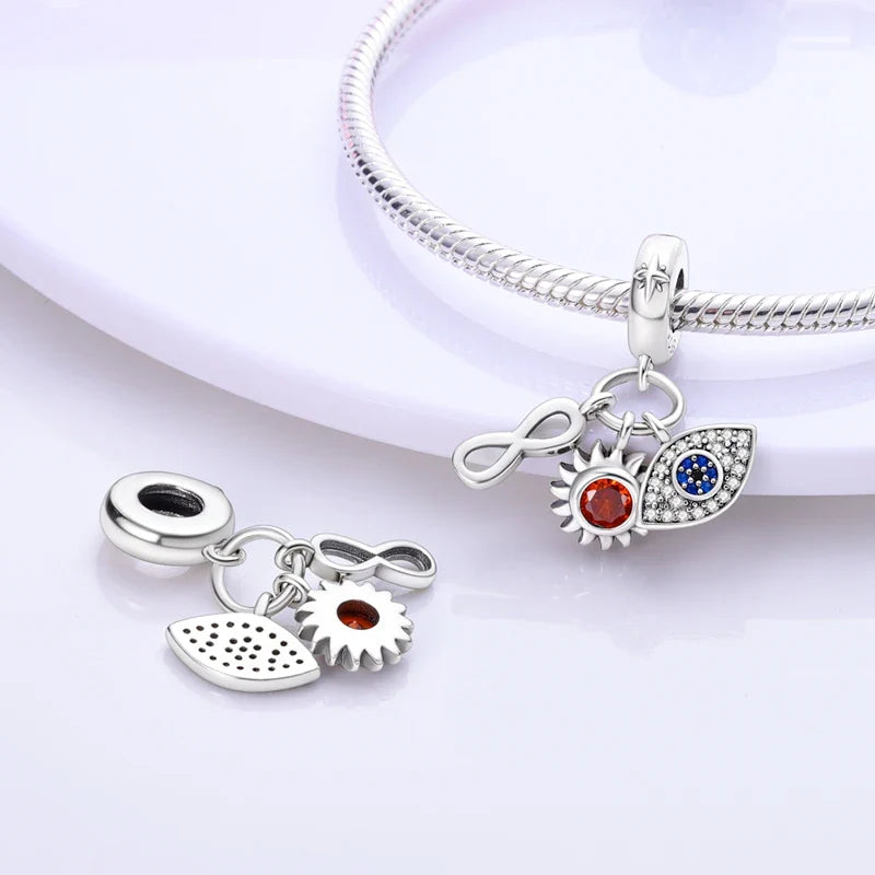 925 Silver Devil's Eye Charms Beads for Women DIY Jewelry Making