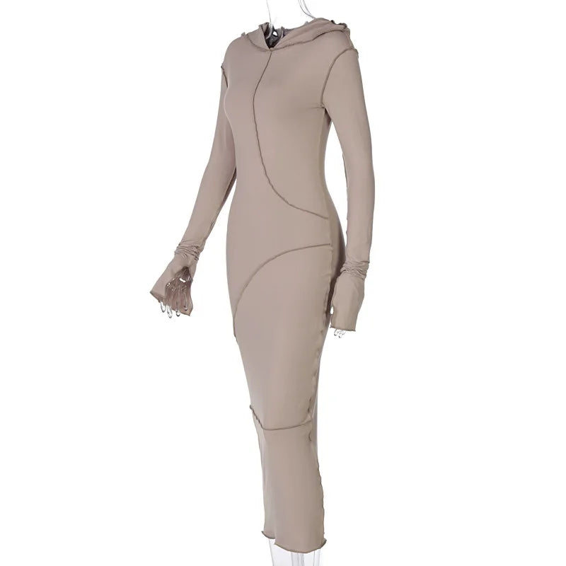 Black Long Sleeve Bodycon Dress For Women Autumn Winter