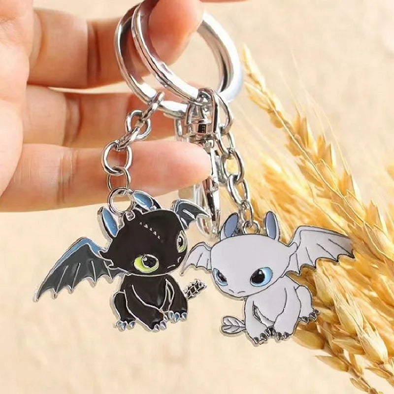 Mini Dragon Taming Toothless Keychain Pendant for Couples Cute Cartoon Backpack Accessory