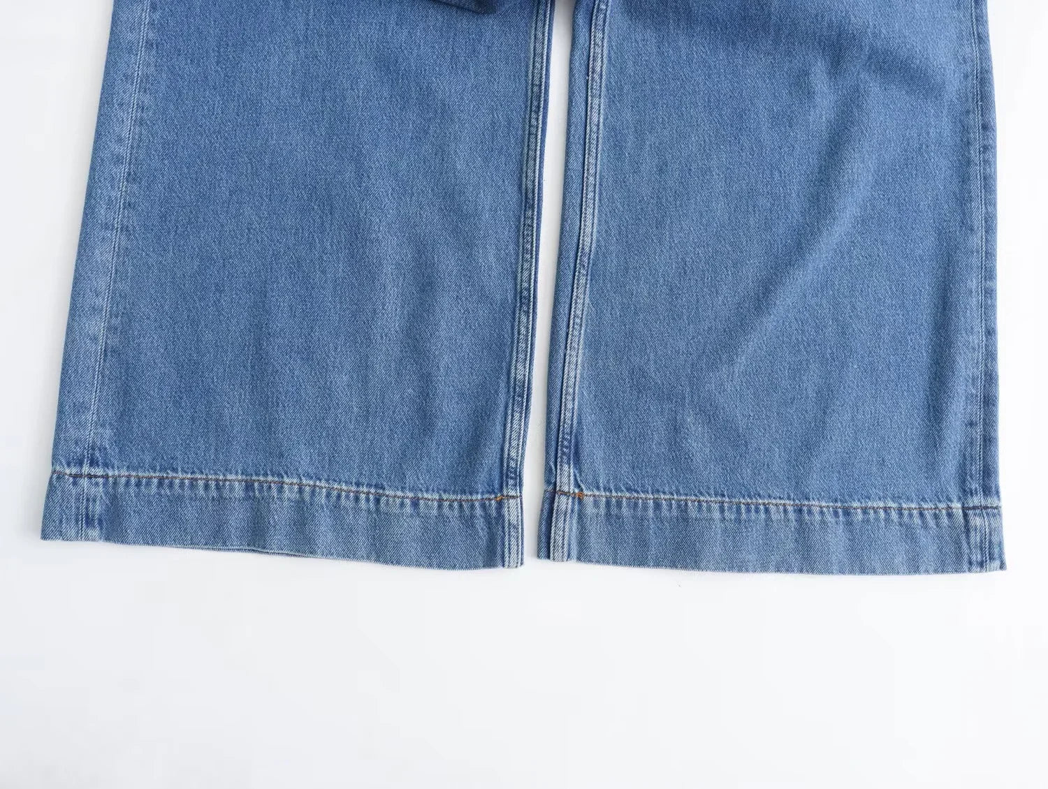 Blue Oversized Shirt and Wide Baggy Pants Denim Two Piece Set for Women Casual Autumn Outfit