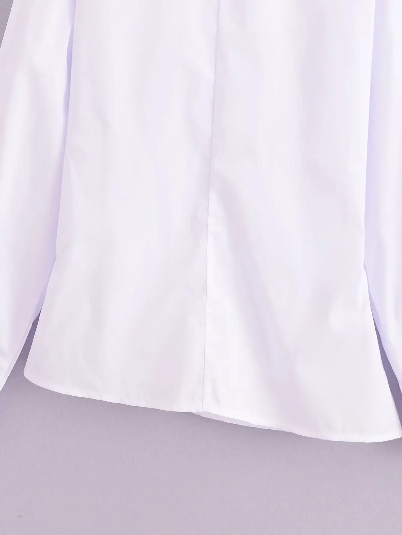 Women's Summer Lapel Poplin Shirt Long Sleeve Slim Fit Bow Tie Wrap Solid Color Blouse