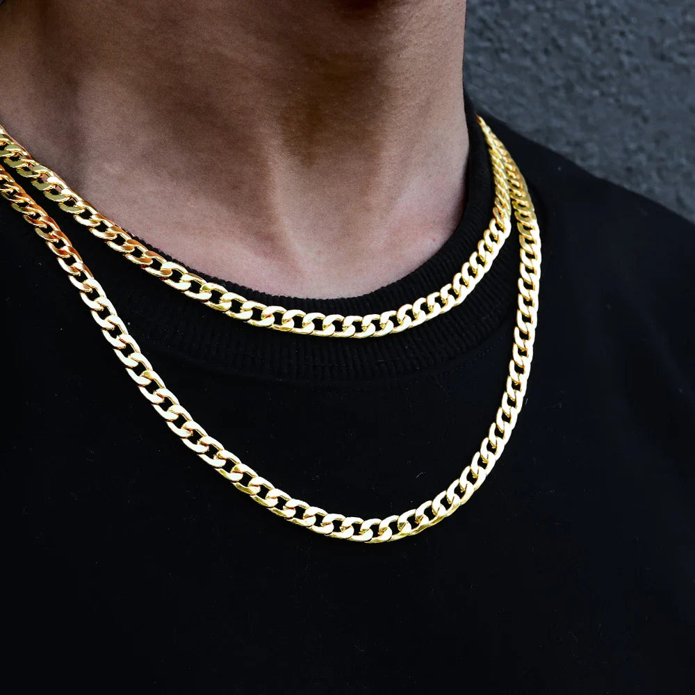 Classic Cuban Link Chain Necklace for Men and Women - High Quality Smooth Fashion Jewelry Suitable for All Occasions
