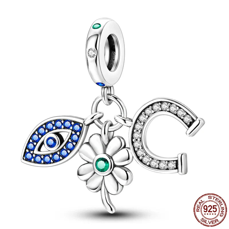 925 Silver Devil's Eye Charms Beads for Women DIY Jewelry Making