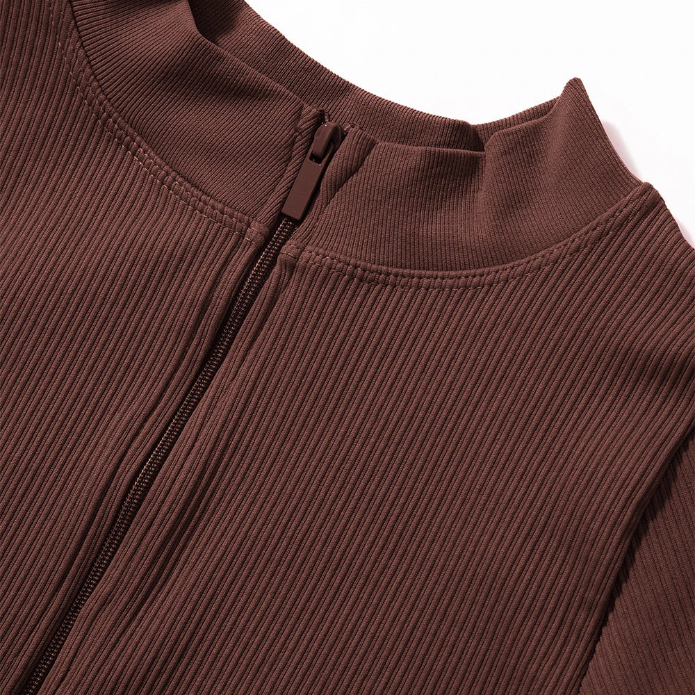 Bodycon Long Sleeve Jumpsuit for Women Zipper Romper Playsuit Fashion Streetwear Autumn Winter Slim Fit Bodysuit