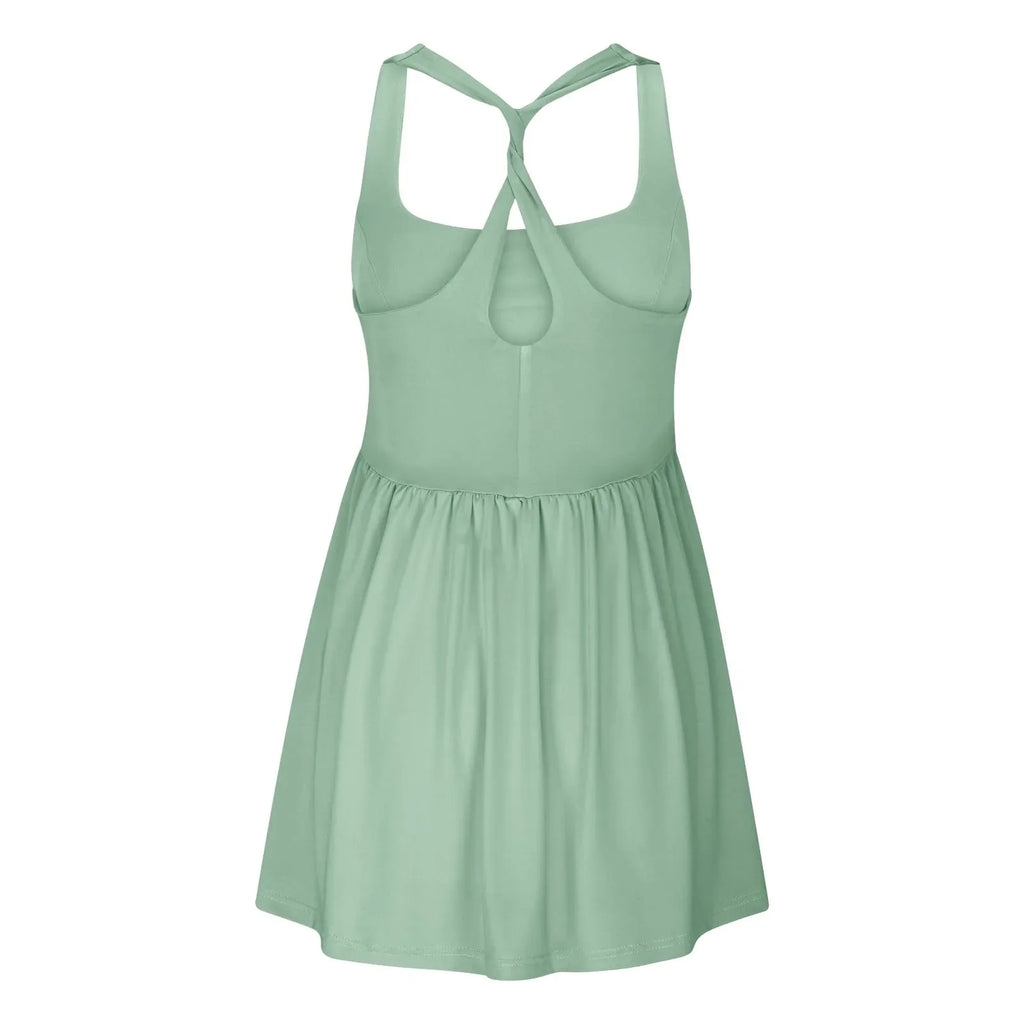 Womens Sleeveless Workout Romper With Built In Shorts