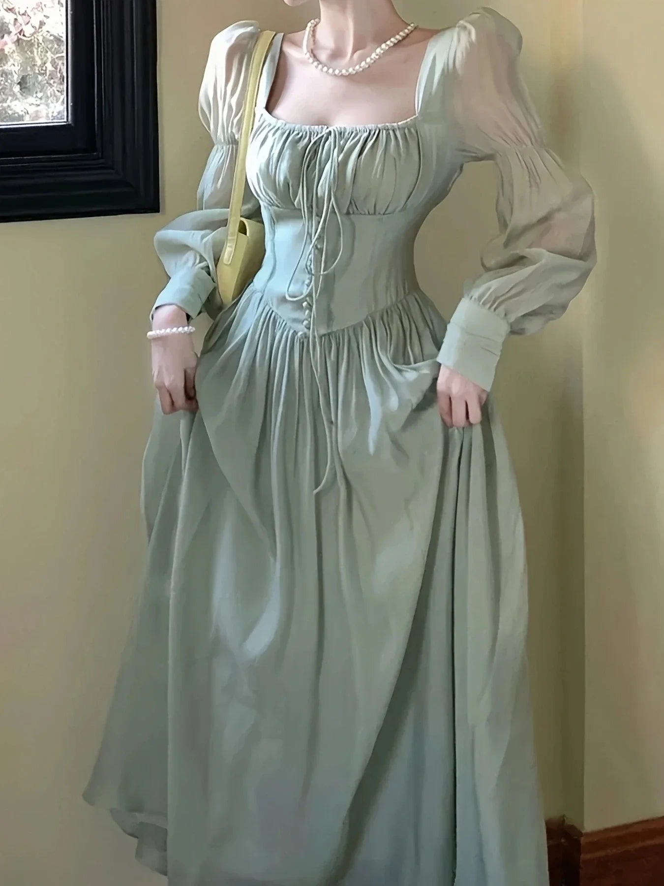 Elegant Long Sleeve Vintage Party Birthday Dress For Women